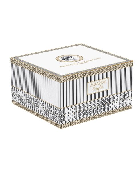 Tasse et soucoupe à petit-déjeuner en porcelaine Palladium blanche - 350 ml