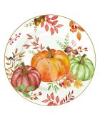Set mit 6 mehrfarbigen Vorspeisen- oder Desserttellern aus Harvest-Porzellan — 19 x 19 x 1,5 cm
