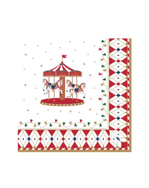 Juego de 20 servilletas de papel multicolores Christmas Wonderland, 33 x 33 x 8 cm
