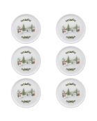 Set di 6 piatti piani in ceramica Città Delle Feste multicolore - 27 x 27 x 3 cm