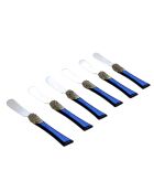 Set van 6 blauwe Syrah boterpasta's van roestvrij staal - 16,5 x 4,5 x 5 cm