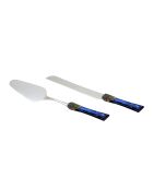 Set van 2 blauwe Syrah roestvrijstalen dessertborden - 25 x 5 x 4 cm