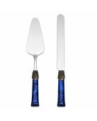 Set van 2 blauwe Syrah roestvrijstalen dessertborden - 25 x 5 x 4 cm