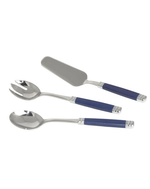 Set van 3 blauw Peter roestvrijstalen serviesbestek - 25 x 5 x 4 cm