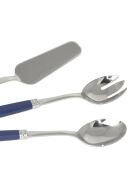 Set van 3 blauw Peter roestvrijstalen serviesbestek - 25 x 5 x 4 cm