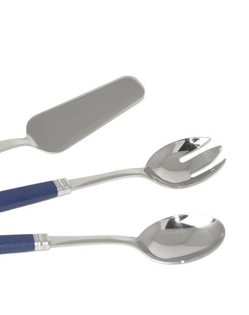 Set van 3 blauw Peter roestvrijstalen serviesbestek - 25 x 5 x 4 cm