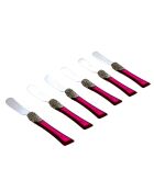 Set de 6 esparcidores de mantequilla Syrah Bordeaux de acero inoxidable, 16,5 x 4,5 x 5 cm