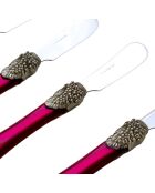 Set de 6 esparcidores de mantequilla Syrah Bordeaux de acero inoxidable, 16,5 x 4,5 x 5 cm