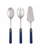 Lot de 3 services de couverts en acier inoxydable Classic bleu - 25 x 5 x 4 cm