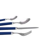 Ensemble de couverts en acier inoxydable Patio bleu - 24 pièces