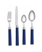 Ensemble de couverts en acier inoxydable Patio bleu - 24 pièces