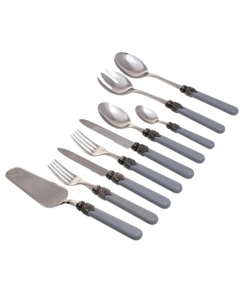 Set di posate in acciaio inossidabile grigio classico - 75 pezzi