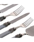Set di posate in acciaio inossidabile grigio classico - 75 pezzi
