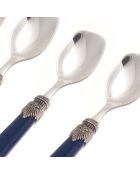 Set di 6 cucchiaini da gelato Classic blu in acciaio inossidabile - 16,5 x 4,5 x 5 cm