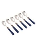 Set di 6 cucchiaini da gelato Classic blu in acciaio inossidabile - 16,5 x 4,5 x 5 cm
