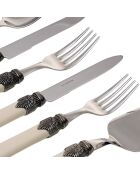 Set di posate Classic in acciaio inossidabile color avorio - 75 pezzi