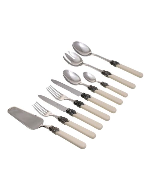 Set di posate Classic in acciaio inossidabile color avorio - 75 pezzi