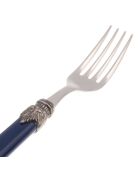 Set van 6 klassieke blauwe roestvrijstalen tafelvorken - 26 x 5,8 x 7 cm