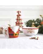 Lot de 6 mugs et bols Noël rouges - 13,5 x 14,3 x 13,5 cm