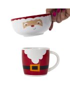 Lot de 6 mugs et bols Noël rouges - 13,5 x 14,3 x 13,5 cm