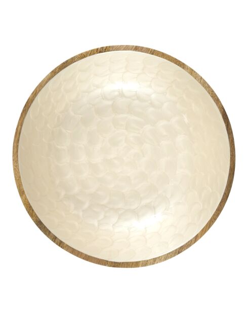 Set de 2 ensaladeras de mango Nerina beige - D. 33 cm