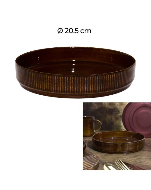 Juego de 6 platos de sopa Ysia marrones - D. 20,5 cm