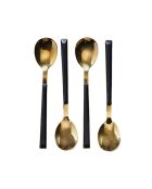 Juego de 4 cucharas de postre Charlotte negras, 15,5 x 1,2 x 1,2 cm