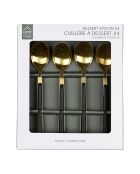 Juego de 4 cucharas de postre Charlotte negras, 15,5 x 1,2 x 1,2 cm