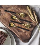 Juego de 4 cucharas de postre Charlotte negras, 15,5 x 1,2 x 1,2 cm