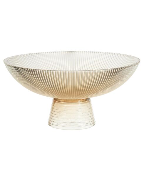 Frutero sobre soporte de cristal ámbar dorado - 1,1 l