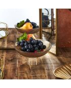 Coupe à fruit sur pied en verre ambre doré - 1.1l