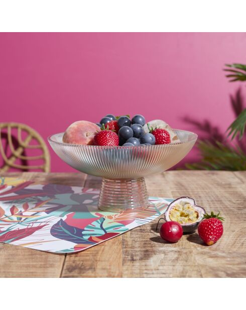 Coupe à fruit sur pied en verre ambre doré - 1.1l