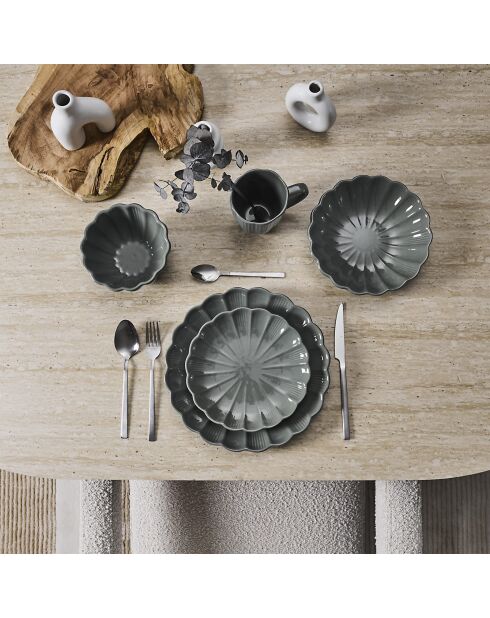 Set de 6 platos Calista grises - D. 20 cm