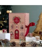Set de 24 calendarios navideños con velas aromáticas de jengibre marrón/rojo, 21,4 x 30,5 x 12 cm