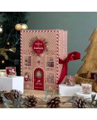Set de 24 calendarios navideños con velas aromáticas de jengibre marrón/rojo, 21,4 x 30,5 x 12 cm
