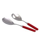 Lot de 2 services à salade en acier inoxydable Easy rouge - 25 x 5 x 4 cm
