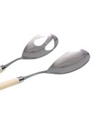 Lot de 2 services à salade en acier inoxydable Simple ivoire - 25 x 5 x 4 cm