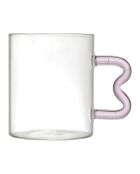 Lot de 4 mugs en verre à anse zigzag multicolores - 35 cl