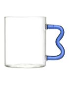 Lot de 4 mugs en verre à anse zigzag multicolores - 35 cl