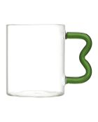 Lot de 4 mugs en verre à anse zigzag multicolores - 35 cl
