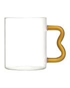 Lot de 4 mugs en verre à anse zigzag multicolores - 35 cl