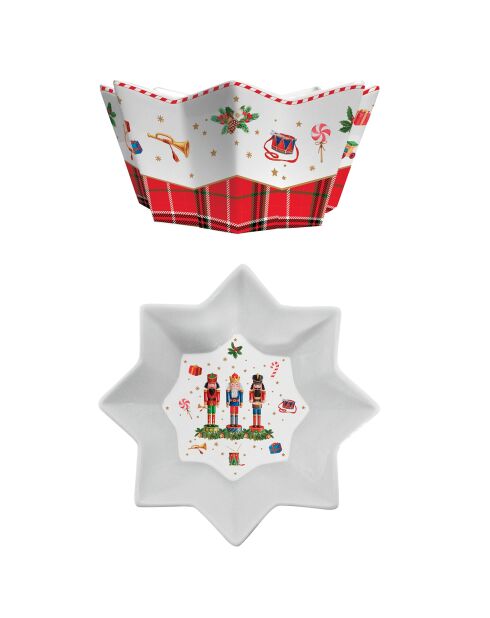 Cuenco Vintage Nutcracker de porcelana multicolor - 20 x 20 x 5 cm