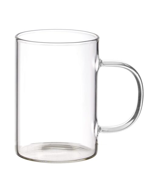Set de 6 tazas de cristal con asas multicolores - 30 cl