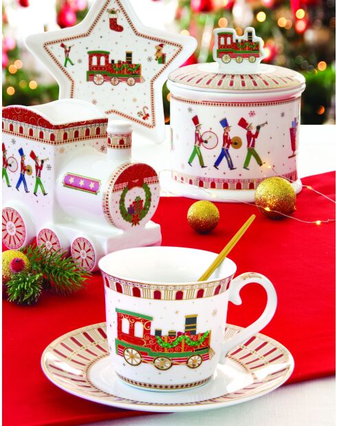 Piatto da portata in porcellana multicolore Polar Express - 35 x 23 x 2 cm