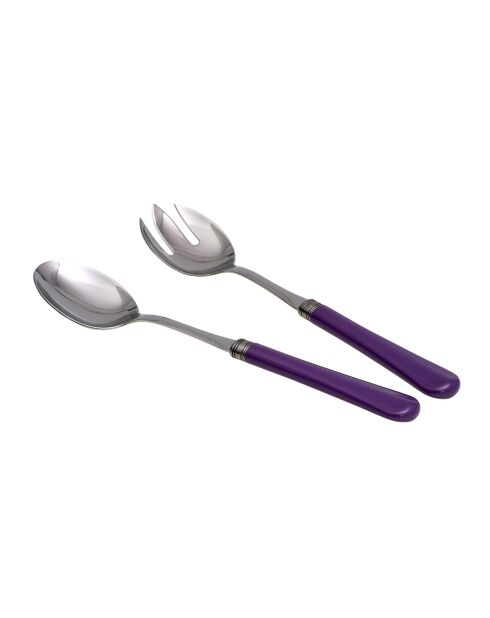 Juego de 2 porciones de ensalada Giulietta 1.5 de acero inoxidable, color morado, 25 x 5 x 4 cm