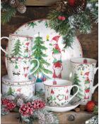 Ready For Christmas - Piatto da portata in porcellana multicolore, 35 x 23 x 2 cm