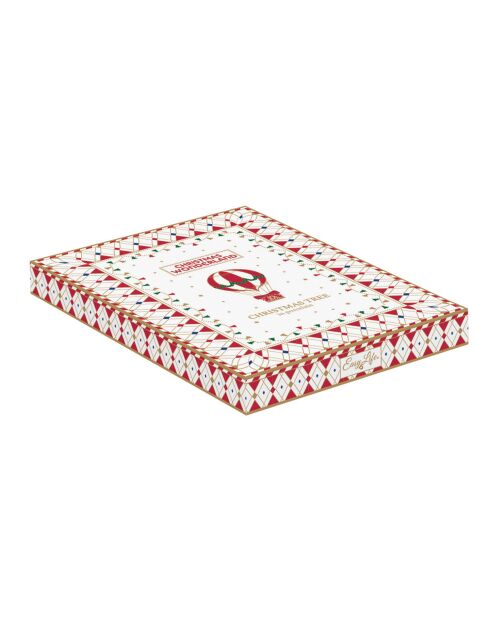 Piatto da portata in porcellana multicolore Christmas Wonderland a forma di abete - 21 x 16 x 2,5 cm