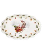Plat de service en porcelaine Nostalgic Christmas multicolore - 41 x 26,5 x 3 cm