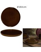 Juego de 6 platos Ysia marrones - D. 20,5 cm