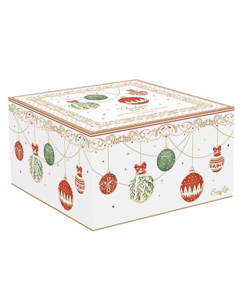 Taza y platillo de desayuno de porcelana multicolor para Nochebuena, 370 ml